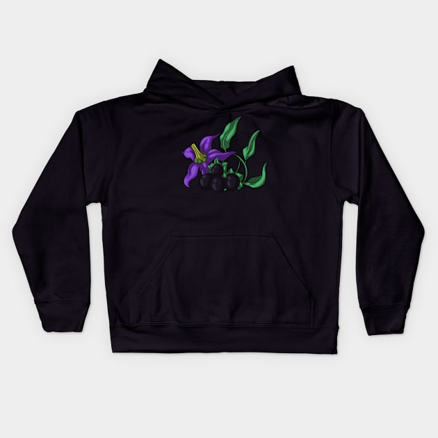 Nightshade - Poisonous Pretties Kids Hoodie by LadyPenumbra